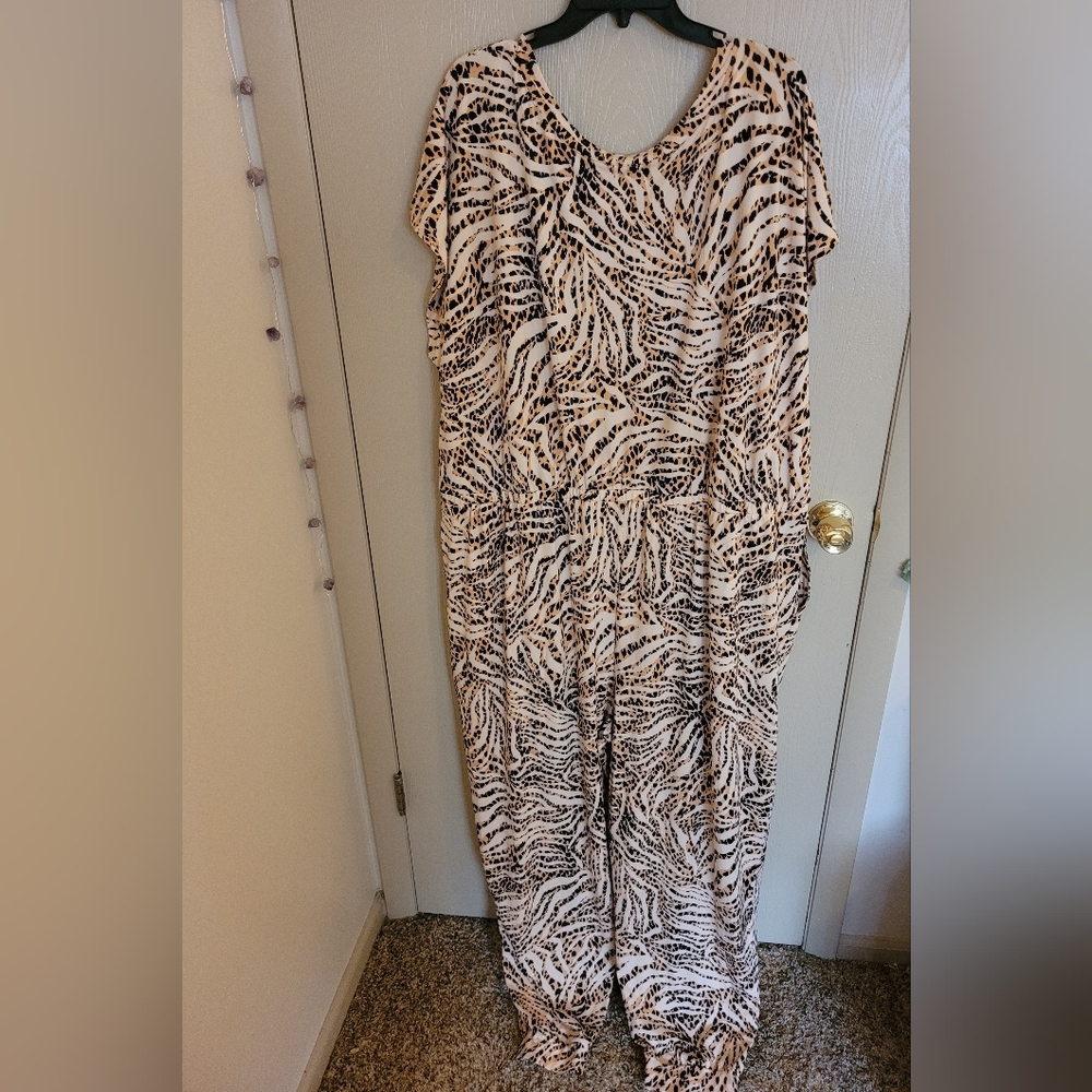 Comfort Code By Cuddlduds Animal Print Stretchy Jumpsuit NWOT 3XL - Picture 4 of 4